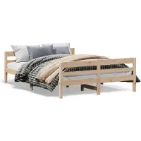 vidaXL Lit en pin massif sans matelas 140x200 cm