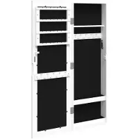 vidaXL Armoire à bijoux avec miroir mural blanc 30x8,5x90 cm