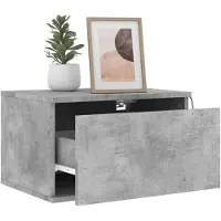 vidaXL Tables de chevet murales avec lumières LED 2 pcs gris béton