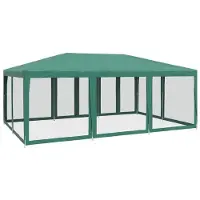 vidaXL Tente de fête avec 10 parois latérales en maille vert 6x4m PEHD