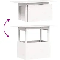 vidaXL Table de jardin blanc 100x50x75 cm bois massif de pin