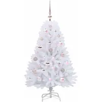 vidaXL Arbre de Noël artificiel pliable Blanc 120 cm PVC et acier