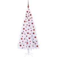 vidaXL Sapin de Noël artificiel avec 300 LED Blanc 180 cm PVC et Acier
