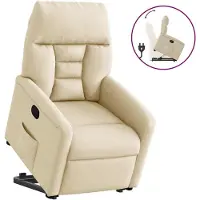 vidaXL Fauteuil relax avec releveur Crème Tissu