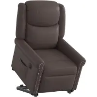 vidaXL Fauteuil relax Se lever Électrique Brillant Marron Similicuir