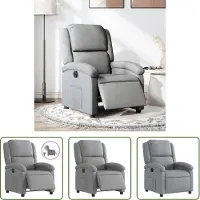 The Living Store Fauteuil Relax Electrique Gris Clair Tissu