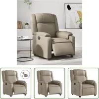 The Living Store Fauteuil Relax Électrique Cappuccino Marron Similicuir