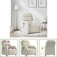 The Living Store Crème Massagesessel Samt
