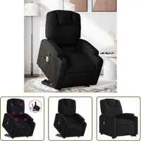 The Living Store Fauteuil de massage avec releveur Noir Tissu