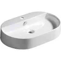 Hak RING lavabo en céramique à poser 65x40cm, blanc