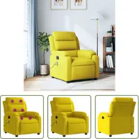 The Living Store Fauteuil de massage jaune velours