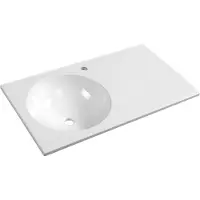 Hak Sapho Juno - Lavabo 800x150x460 mm, sans trop-plein, trou pour robinet à droite, blanc JU080