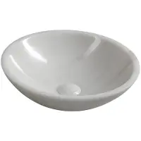 Hak BLOK lavabo en pierre Ø 40 cm, marbre blanc, poli