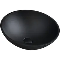 Hak Sapho Beauty - Lavabo à poser, diamètre 420 mm, sans trop-plein, verre/noir mat TY181B