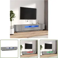 The Living Store Ensemble de 2 meubles TV Lampes LED Gris Sonoma Bois composite