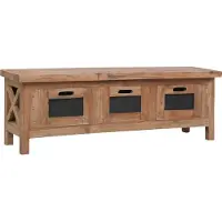 Prolenta Meuble TV exclusif - Rangement TV avec 3 tiroirs, dimensions 120 x 30 x 40 cm, en bois massif d'acajou