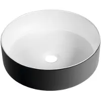 Sapho FIASTRA lavabo en céramique 40cm, noir mat/blanc