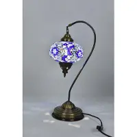 Halay Lampe de nuit turque faite main, couleur bleue – Lampe orientale Sprookjes, hauteur 42 cm, unique et décorative