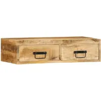 vidaXL Meuble TV mural 80x30x19 cm bois massif de manguier brut