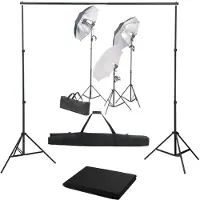 vidaXL Kit studio photo avec lampes et système de fond