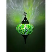 Halay Applique murale de style marocain avec mosaïque turque – éclairage mural vert pour une ambiance romantique