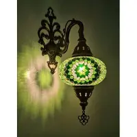 Halay Applique murale orientale - Lampe mosaïque turque Ø 16 cm, hauteur 28 cm - Fabriquée à la main et authentique