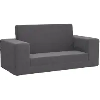 vidaXL Canapé-lit pour enfants 2 places Anthracite Peluche douce