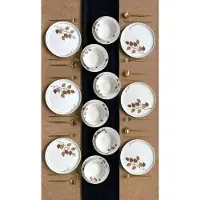 Hermia Concept , ensemble de vaisselle de haute qualité (18 pièces) en céramique à 100 %, compatible avec le lave-vaisselle