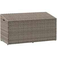 vidaXL Boîte de rangement de jardin Gris 110 x 50 x 58 cm Poly rotin