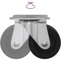 vidaXL , roulettes pivotantes, lot de 12, argent, 60 x 60 x 50 mm, en fer et en nylon