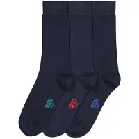 Dim Mi-Chaussettes Classique Coton X3 Bleu Homme Basic Coton