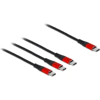 DeLOCK Ladekabel 3 in 1 USB-C zu 3 x USB-C 30cm schwarz/rot