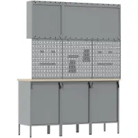 vidaXL Établi avec tiroirs 8 pièces Noir Ingénieurs Bois et acier