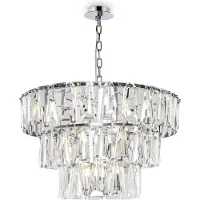 Maytoni Suspension, métal, cristaux, chrome, D 77 cm