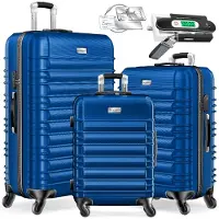Kesser Ensemble de valises rigides comprenant 3 valises de tailles M, L et XL, avec 4 roulettes, et incluant une balance pour valises