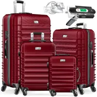 Kesser Ensemble de valises rigides comprenant 4 valises de différentes tailles (S, M, L, XL), avec 4 roulettes, et incluant une balance pour valises