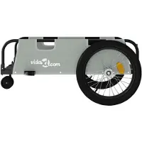 vidaXL Remorque pour vélo Gris et noir Tissu Oxford et fer