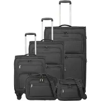 Travelite Valise à roulettes CUBIS 4 roues, ensemble L/M/S/étui de toilette/sac de voyage, anthracite