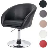 Mendler Chaise de salle à manger HWC-F19, fauteuil pivotant, salon, réglable en hauteur similicuir noir