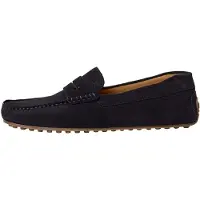 Hackett London pour homme. HMS200080 Mocassins en daim Driver Saddle marine (45), Plat, Cuir, Aucun, Casuel