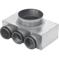 Lindab Boîte murale pour vanne PVWU Ø125 avec 3 raccords Ø63