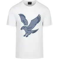 Lyle & Scott T-Shirt 'Check Eagle' gris clair / noir / blanc