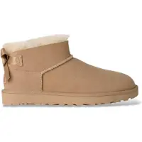Ugg pour femme. 1185491 Bottines en Cuir Ultra Mini Bailey Bow beige (36), Plat, Aucun, Casuel, Homewear