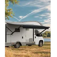 Vevor Marquise pour camping-cars Marquise latérale électrique étanche (6114 mm) avec cadre en alliage d'aluminium, protection solaire pour le camping