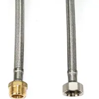 Tucai Tuyau flexible en acier inoxydable 100cm DN8 Tuyau blindé DVGW, FF 1/2" x MF 1/2