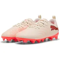 Puma FUTURE 9 PLAY FGAG Jr : Amande Sucrée-Blanc -Rouge Ultra-Noir . Amande Sucrée-Blanc -Rouge Ultra-Noir . 3C