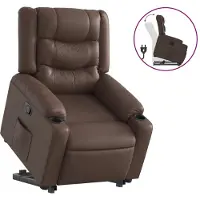 Syfax Fauteuil relax avec releveur Marron Similicuir