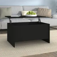 vidaXL Table basse noire, 80x55,5x41,5 cm, en panneaux de particules - Table basse - Tables basses - Table basse à hauteur réglable - Table d'appoint