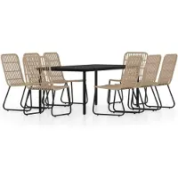 Syfax Ensemble à manger de jardin 9 pcs Chêne