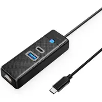 ORICO Hub USB PWCUR-C3, 3 ports (1x USB-A 3.0, 1x USB-C 3.0, 1x RJ45 Gigabit Ethernet), câble de 1 mètre